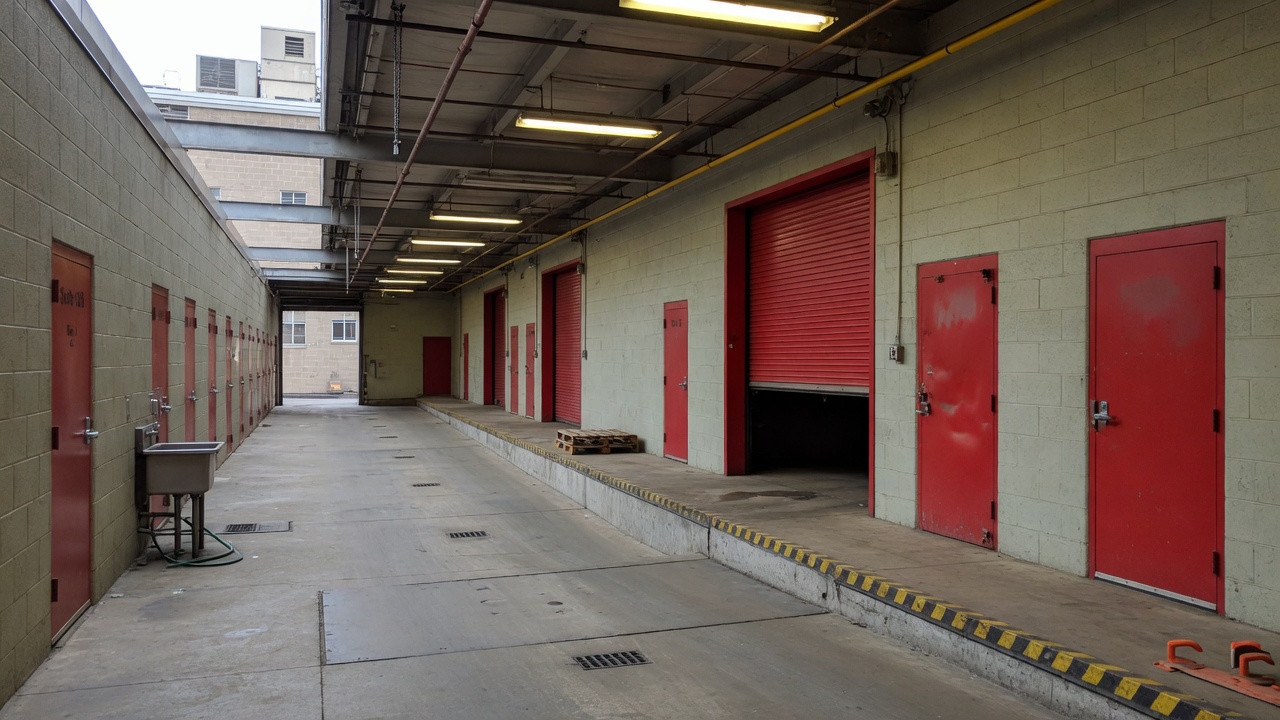 Commercial service corridor in a Charlotte multi-tenant building